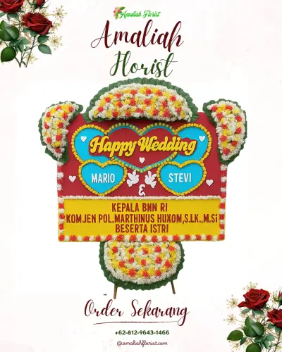 Karangan Papan Bunga Pernikahan di Babakan Sadeng